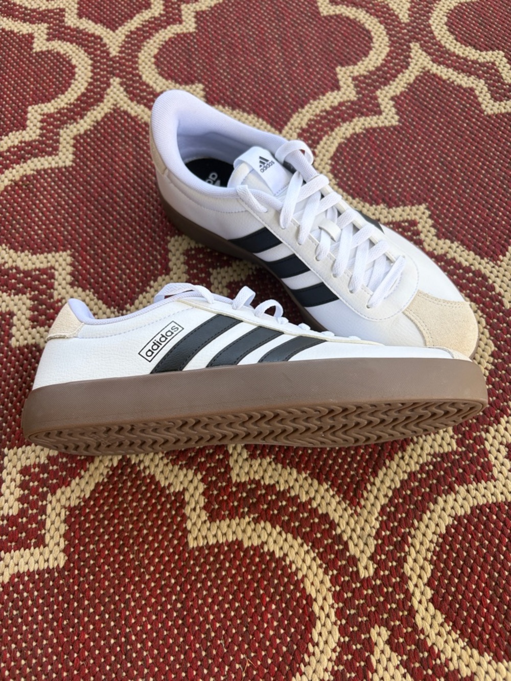 Adidas VL Court 3.0 Sneakers | White/Black Gum Sole | Women’s Size 10